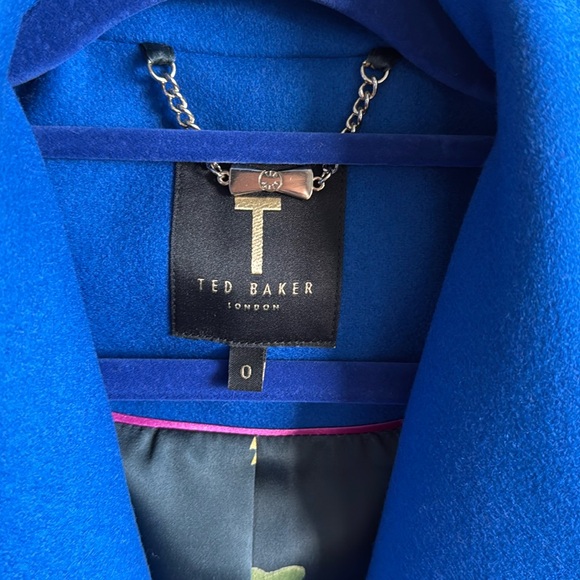 Ted Baker Madigan Draped Front Coat, Royal Blue - Picture 3 of 9